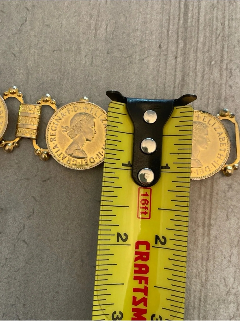 Queen Elizabeth II / King George VI Coin Belt vtg 60s